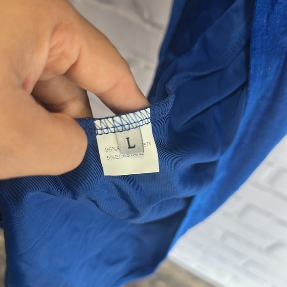 NEW Elegant Blue Velvet Dress size L - Picture 5 of 7